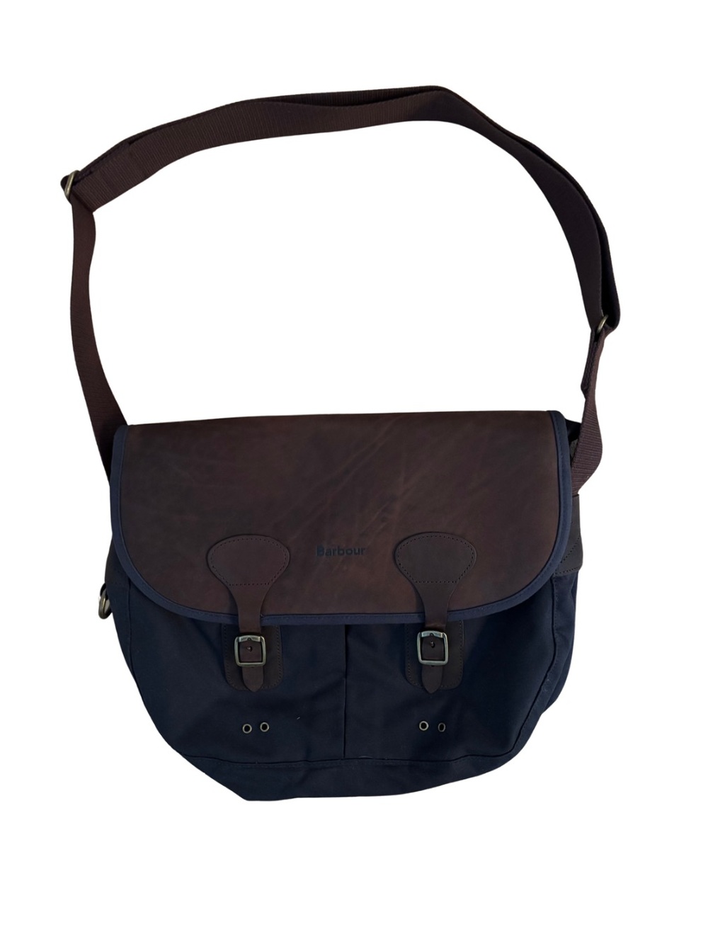 Barbour Waxed Leather Canvas Messenger Bag